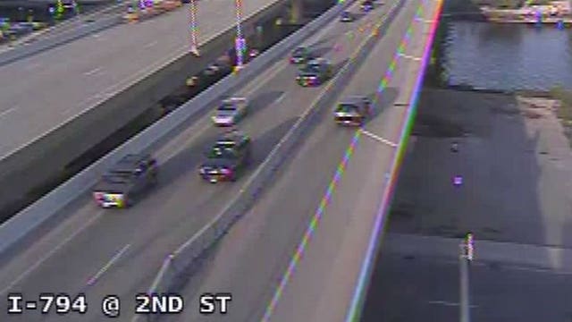 Sheriff's officials: Driver struck barrier on I-794 near Water Street and then fled the scene