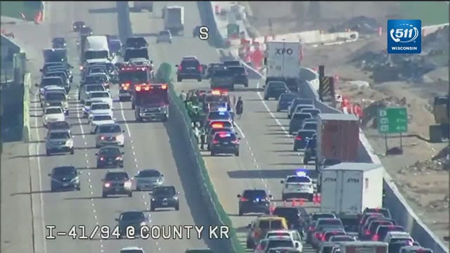 Chain-reaction crash involving 6 vehicles backs up traffic on I-94 in Kenosha County