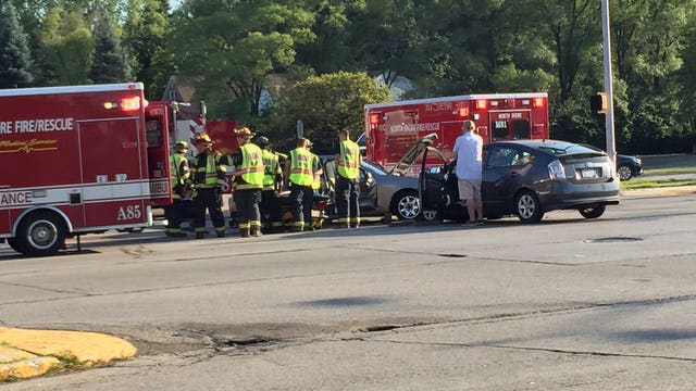 Three taken to the hospital after two-vehicle crash near 60th and Brown Deer Road