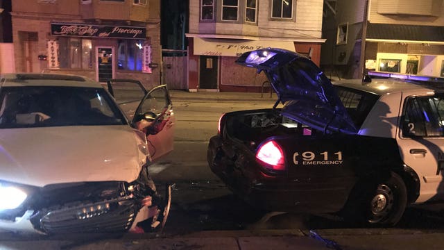 MPD squad car struck by hit-and-run driver near 16th and Lincoln