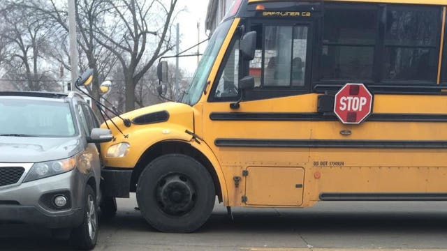Police called out to crash involving two buses and a vehicle near 6th & Harrison