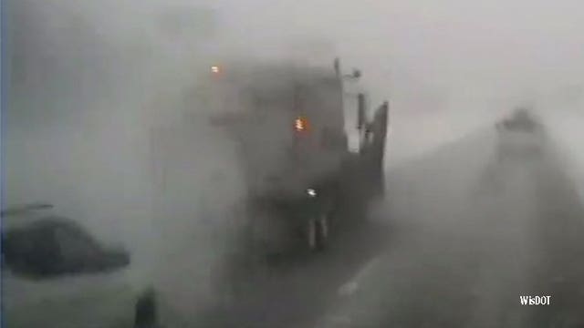 Watch: Driver slams into rear of snowplow in 'dangerous,' whiteout conditions in Juneau County