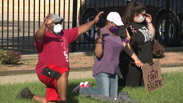 Kneeling for 9: Demonstration in memory of George Floyd held in Milwaukee