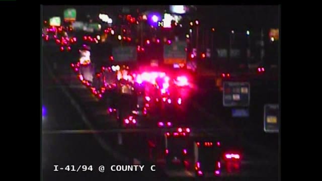 Vehicle fire on I-41/94 at WIS 50 near Kenosha draws large law enforcement response