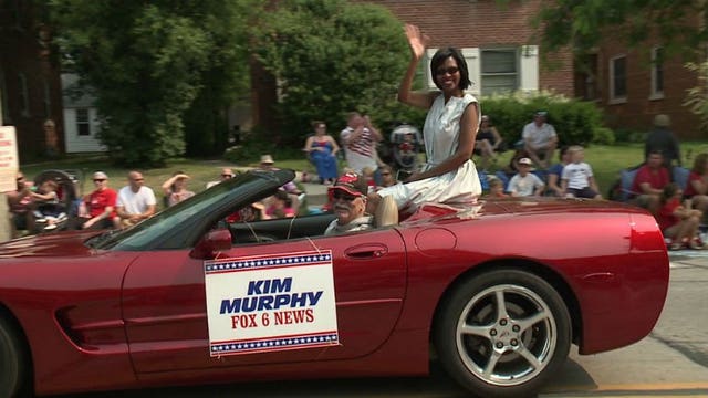 Kim Murphy rides in style at 4th of July parade in Wauwatosa