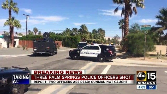 2 officers fatally shot, another wounded trying to resolve family dispute in Palm Springs, California
