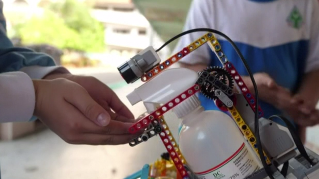 Students in Taiwan build hand sanitizer-dispensing robot amid coronavirus outbreak