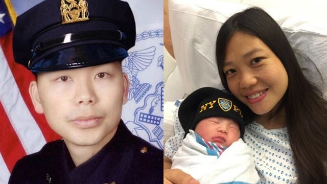 Widow of slain officer gives birth to their baby nearly 3 years after his death