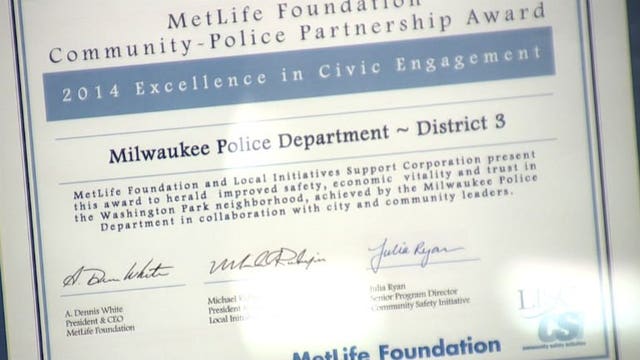 Milwaukee Police Department receives national award for relationship with Washington Park community