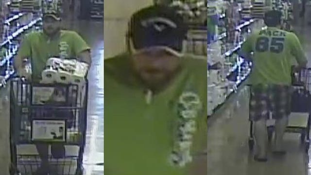 Recognize him? Man suspected of stealing grocery cart full of alcohol, paper products