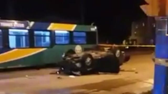 2 people taken to hospital following 2-vehicle crash near MLK Drive and Keefe Avenue