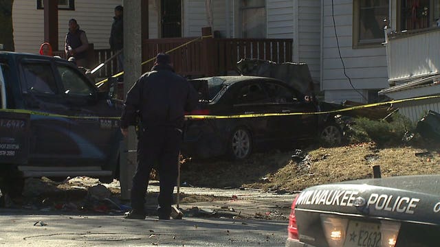 Good Samaritans jumped into action after speeding vehicle struck van, porch; burst into flames