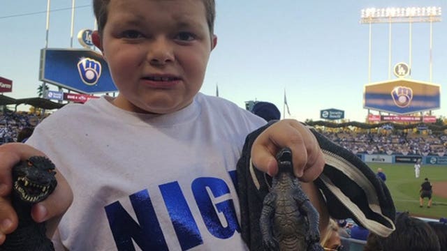 Boy who gave 'Godzilla powers' to his Brewers friends gets sneak peek at new movie in LA