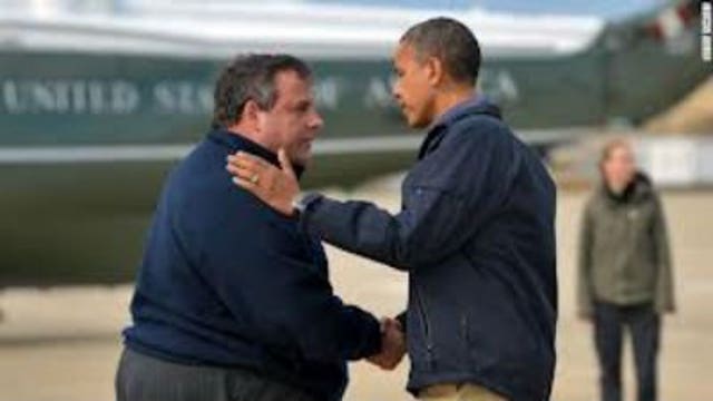 Obama, Christie take rain-soaked tour of Jersey recovery efforts