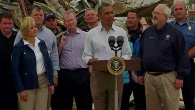President Barack Obama tours Oklahoma tornado damage