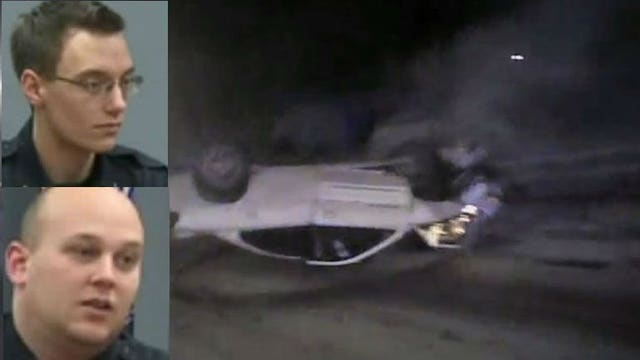 Watch: MPD officers pull teens from burning vehicle after speeding car struck utility pole, burst into flames