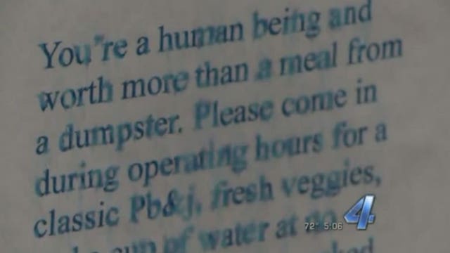 "It hurt me that someone had to do that:" Restaurant owner leaves touching note for dumpster diver