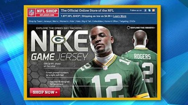 NFL Shop spells Rodgers' name wrong in mobile jersey ad