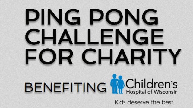 Our Tim Van Vooren to participate in the "Ping Pong Challenge for Charity" -- but first, he's got to practice