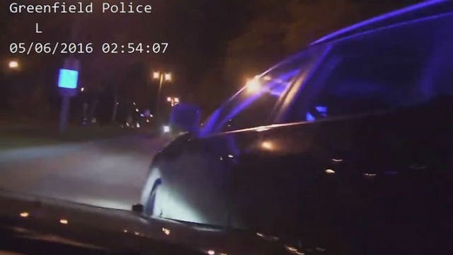 Greenfield police share dashcam video showing successful end to pursuit of vehicle stolen from dealership