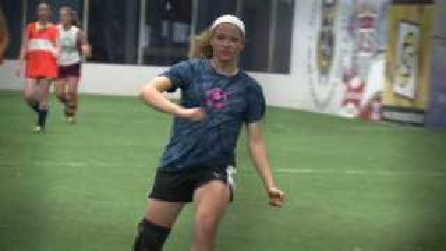 Mary Kirk from Lake Country Lutheran plays soccer, skates