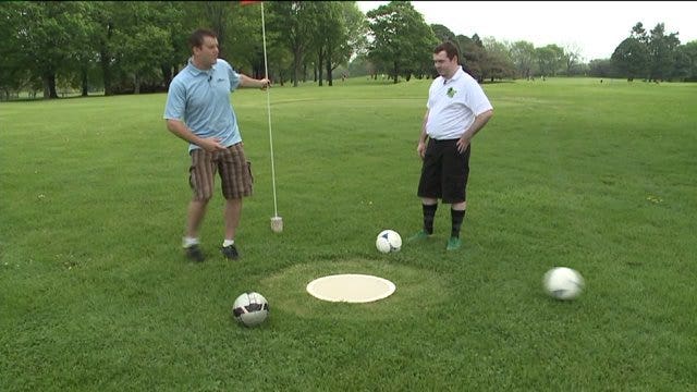 Chip hits the golf course with a soccer ball..but why?