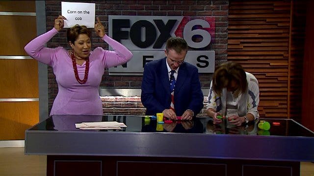 Ready, set...play-doh! Watch as the crew plays a game