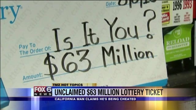 TMZ: California man says he's being cheated out of $63M lottery jackpot