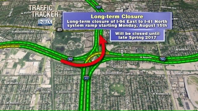 Zoo Interchange I-94 EB to I-41 NB ramp set to close until spring of 2017