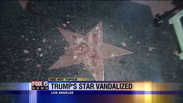 TMZ: Donald Trump’s Walk of Fame star vandalized with a sledgehammer