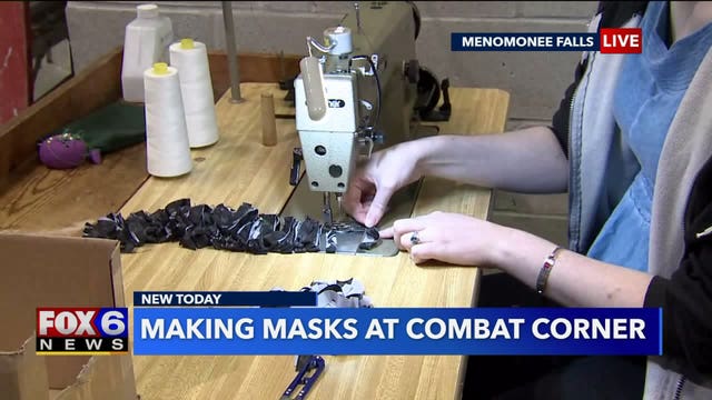 Making masks instead of gear for martial arts -- that's what Combat Corner is doing to keep workers busy