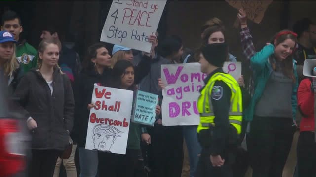 Protesters, supporters went head-to-head outside Trump rally in Appleton; conflict verbal