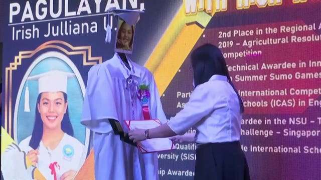 Students handed diplomas, roll across graduation stage virtually in Philippines