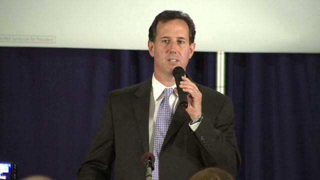 Santorum speaks in Milwaukee, Sheboygan, Bellevue Saturday
