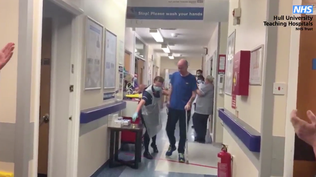 Medical worker greeted with cheers as he’s discharged from hospital after 3 months fighting COVID-19 in ICU