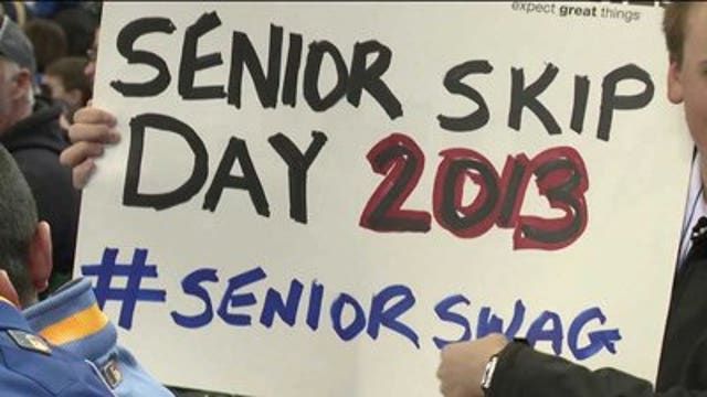 "Seniors" celebrate "Senior Skip Day" at Miller Park