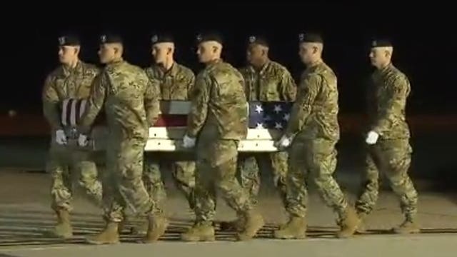 Remains of Army specialist killed in rollover crash in Syria arrive at Dover Air Force Base