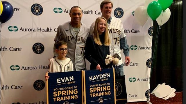 'I just can’t wait:' Aurora Health Care, Brewers surprise young patients with spring training trip