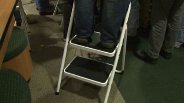 Step stools a crucial piece of equipment for covering Packers at Lambeau
