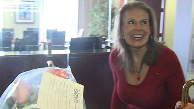 See Valentine's Day on the faces of those who receive flowers