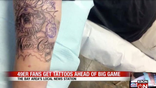 49er fans get fresh ink ahead of the Big Game