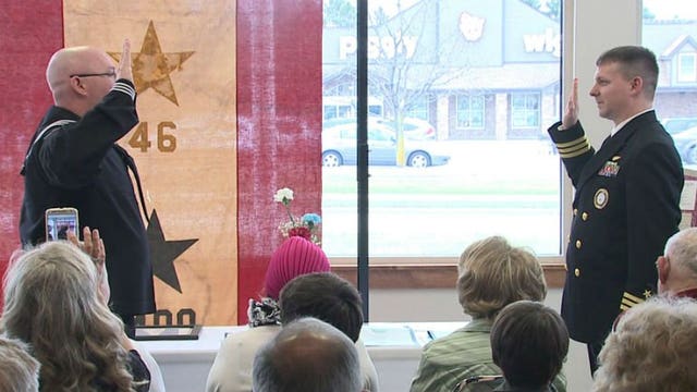 "Love being in the Navy:" Area sailor honored at reenlisting ceremony in Mequon
