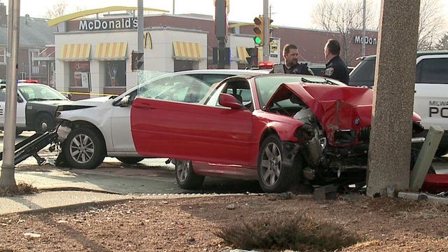 Police: Driver arrested after pursuit ended in crash near Teutonia and Villard