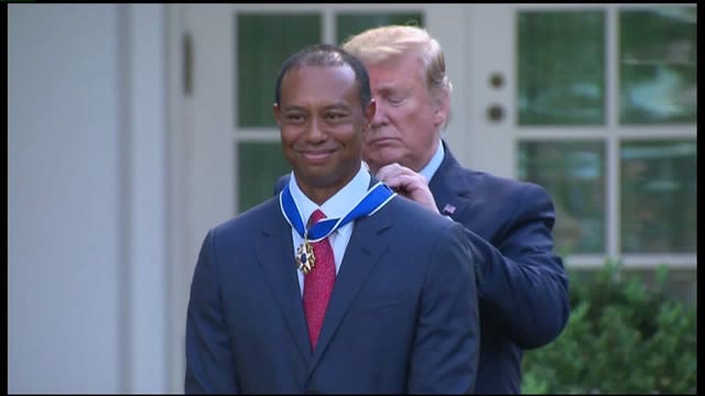 President Trump awards Medal of Freedom to long-time friend Tiger Woods