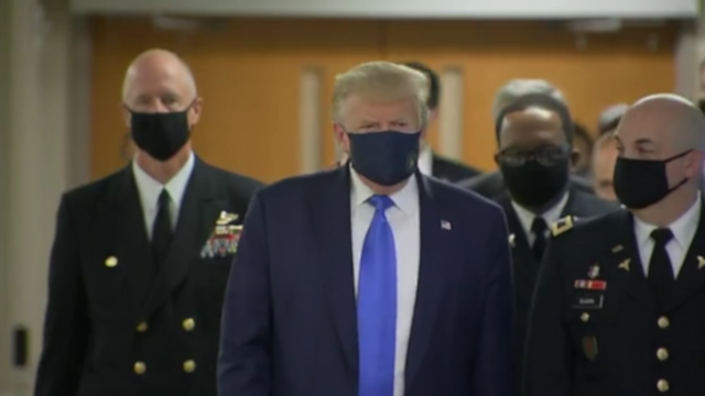 President Trump wears mask in public for 1st time during pandemic