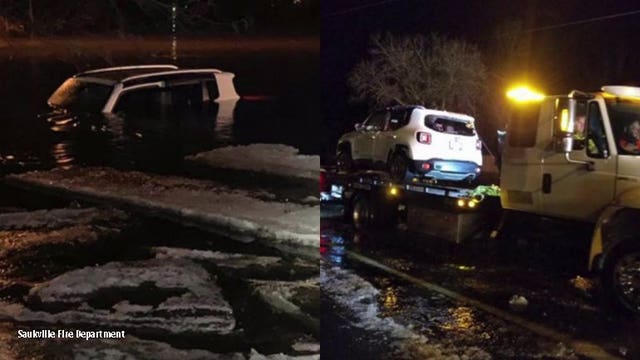 Man arrested for OWI, 5 rescued after vehicle went into water in Saukville