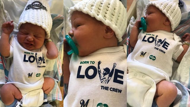 'It's fun to celebrate:' Aurora Health Care trades birthday suits for Brew Crew onesies 👶⚾