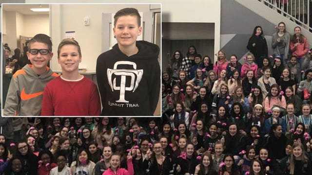 3 boys buy Valentine’s Day flowers for every girl, woman at middle school
