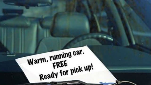 Don't become a victim! Leaving your car running with key in the ignition is an open invitation to thieves