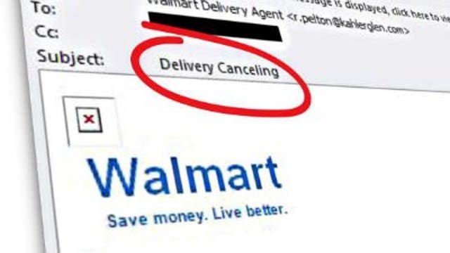 Scammers use email seemingly from Walmart to try to get personal info.